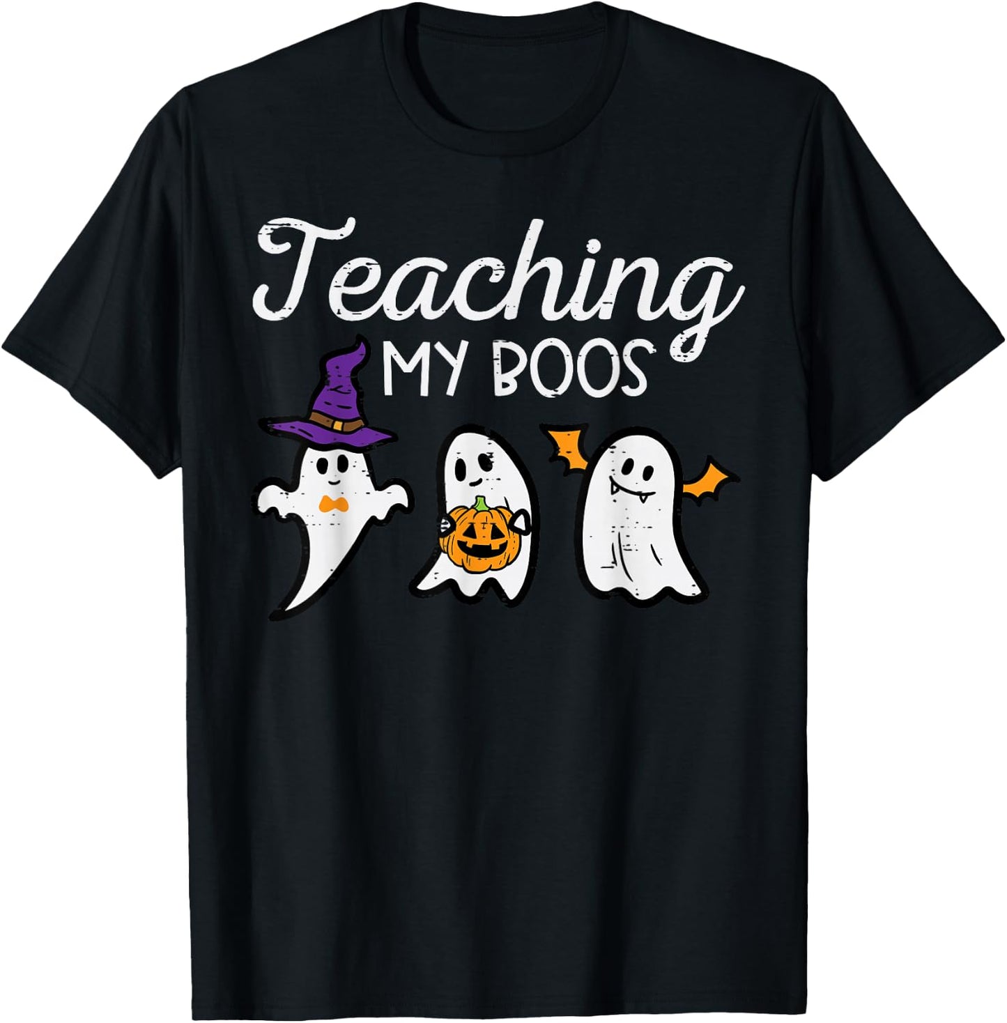 Halloween Ghost Teachers Teaching My Boos Costume Women Men T-Shirt - T-Shirt | Black