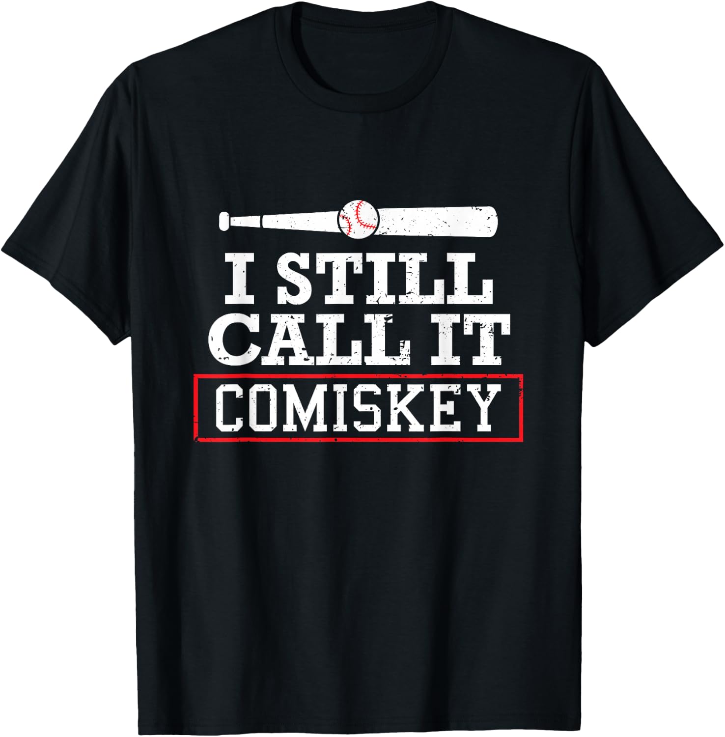 I Still Call It Comiskey Distressed Baseball T-Shirt - T-Shirt | Black