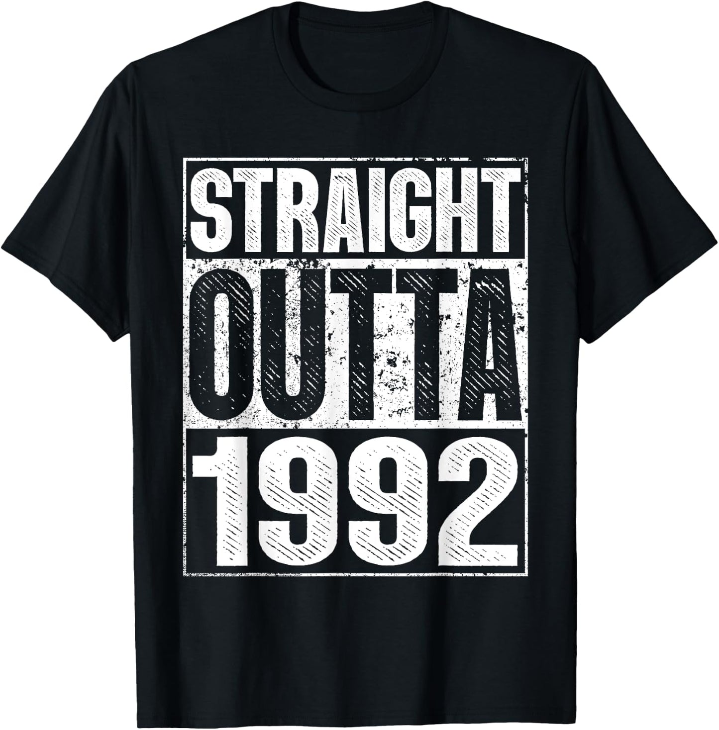 Straight Outta 1992 33rd Bithday GIft 30 Years Old Birthday T-Shirt - T-Shirt | Black