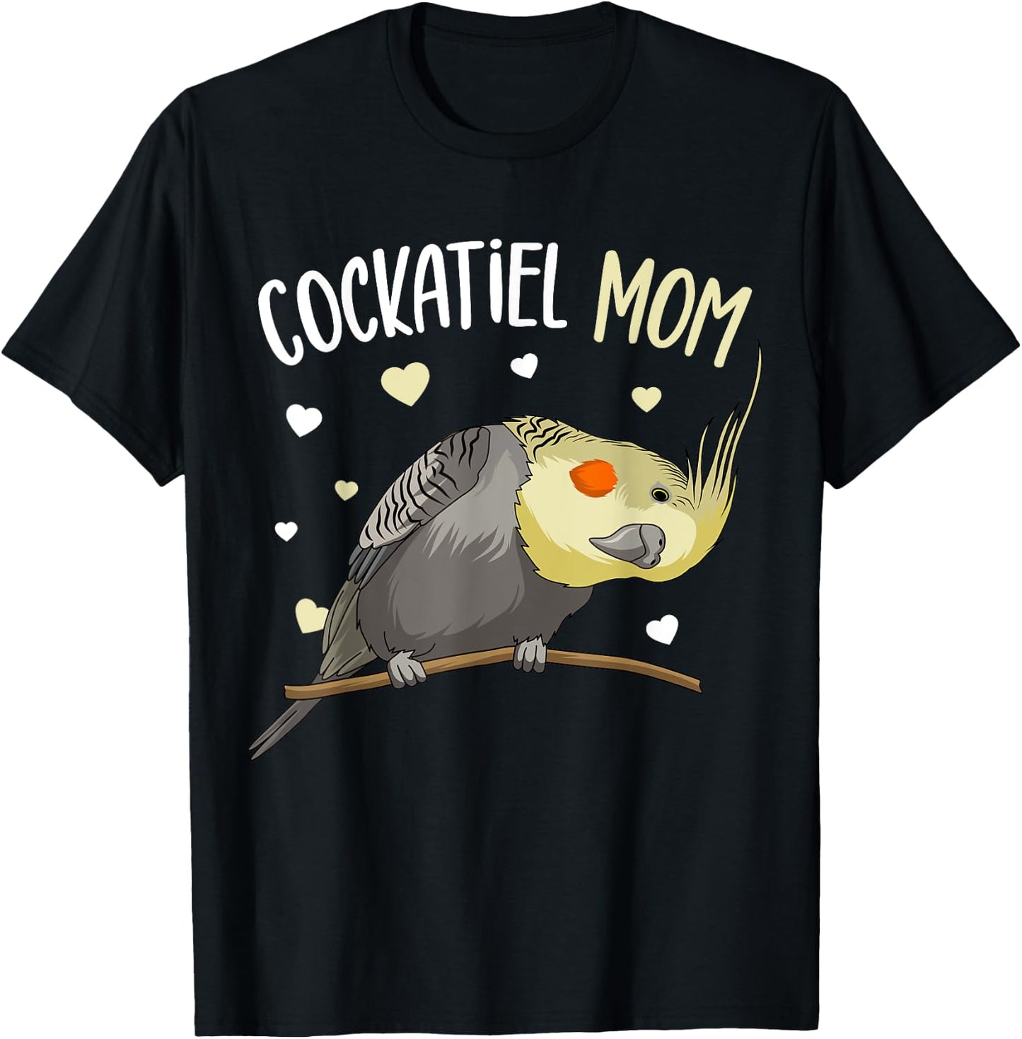 Cockatiel Mom Funny Bird Lover Women T-Shirt - T-Shirt | Black