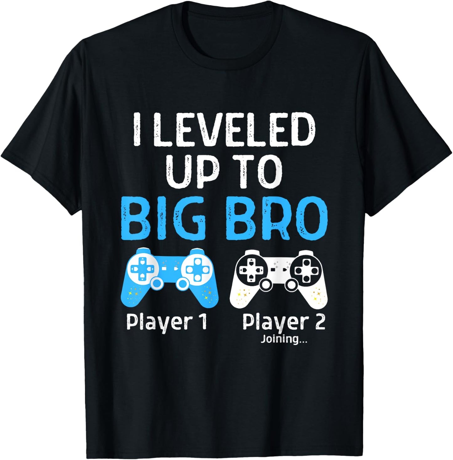 Leveling Up to Big Brother Shirt Video Game Player T-Shirt - T-Shirt | Black