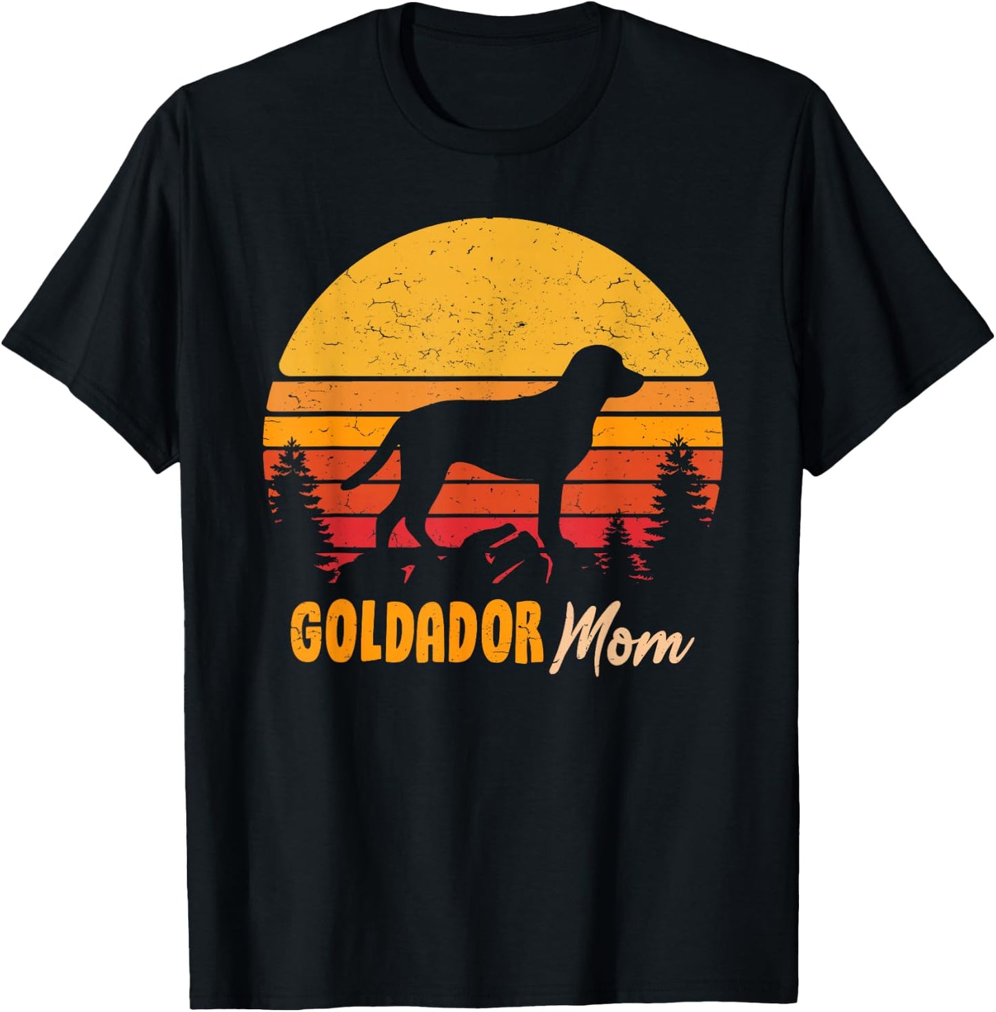 Goldador Mom Mom Vintage Retro Dog Woman Gift T-Shirt - T-Shirt | Black