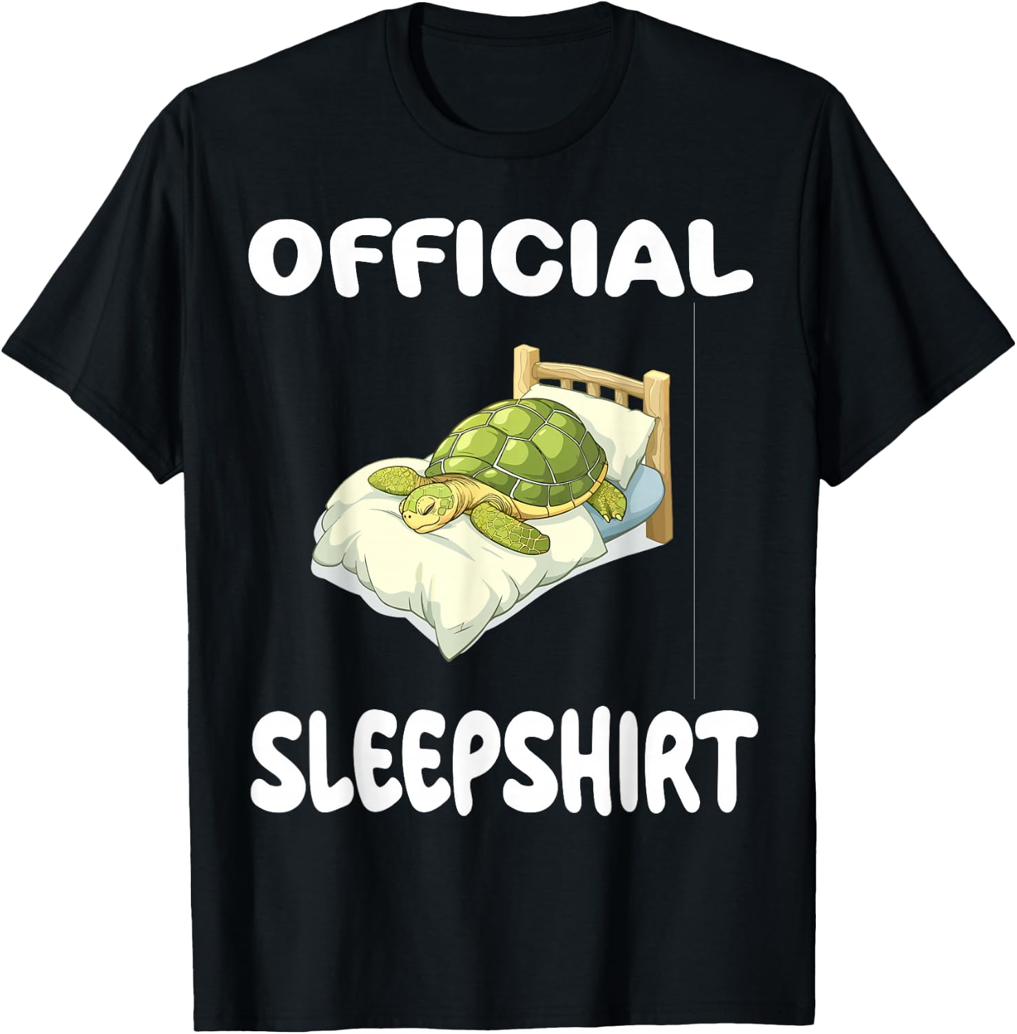Turtle Official Sleepshirt Pajamas Nightgown T-Shirt - T-Shirt | Black
