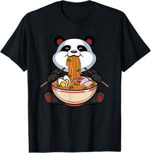 Awesome Otaku Japanime Lover Outfit Men Women Kids Funny Cute Kawaii Panda Ramen Noodles Japanese Anime Gift T-Shirt - T-Shirt | Black