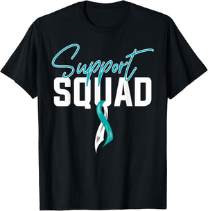 Cervical Cancer Awareness Support Squad T-Shirt - T-Shirt | Black