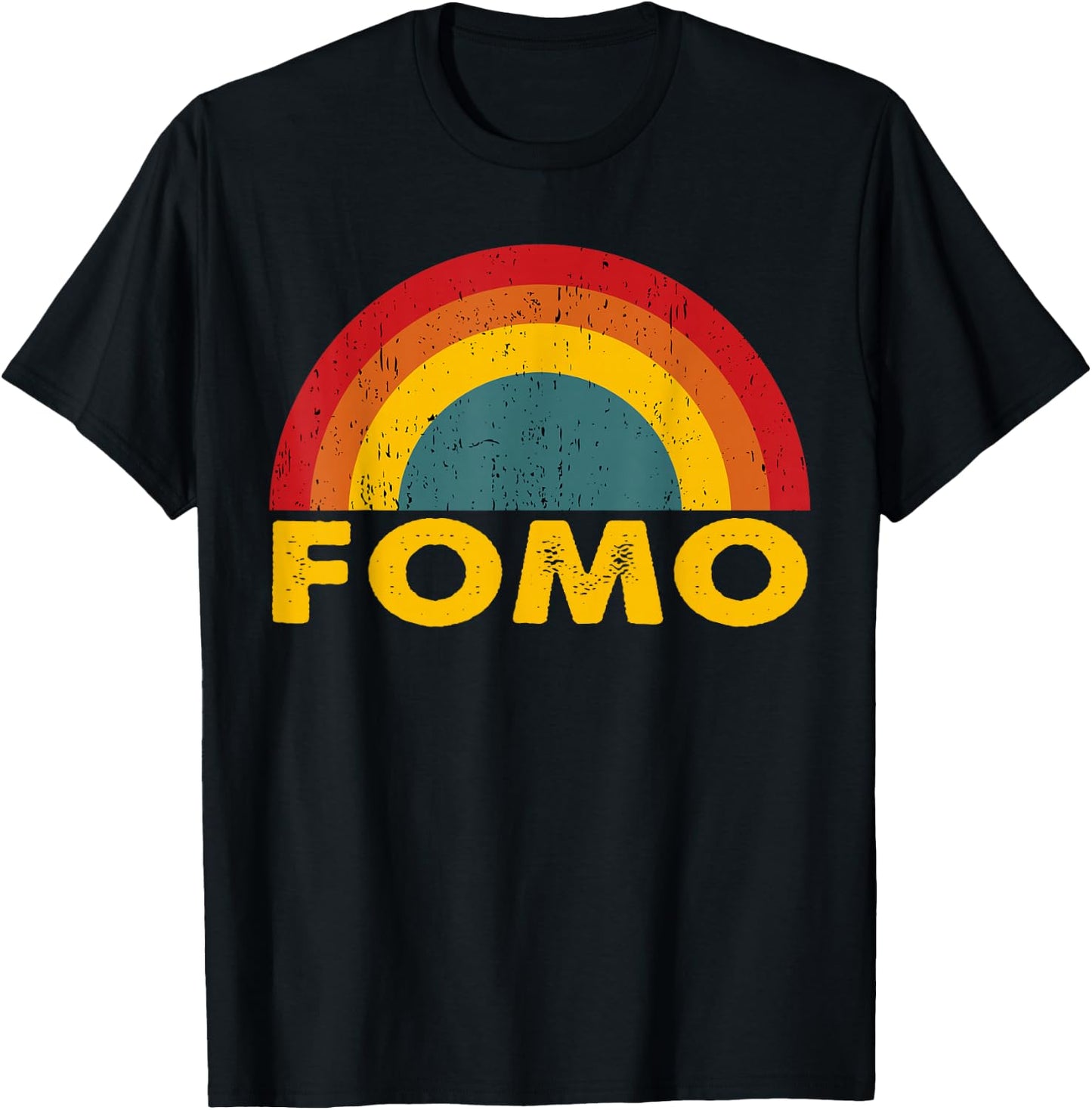 FOMO Vintage Rainbow T-Shirt - T-Shirt | Black