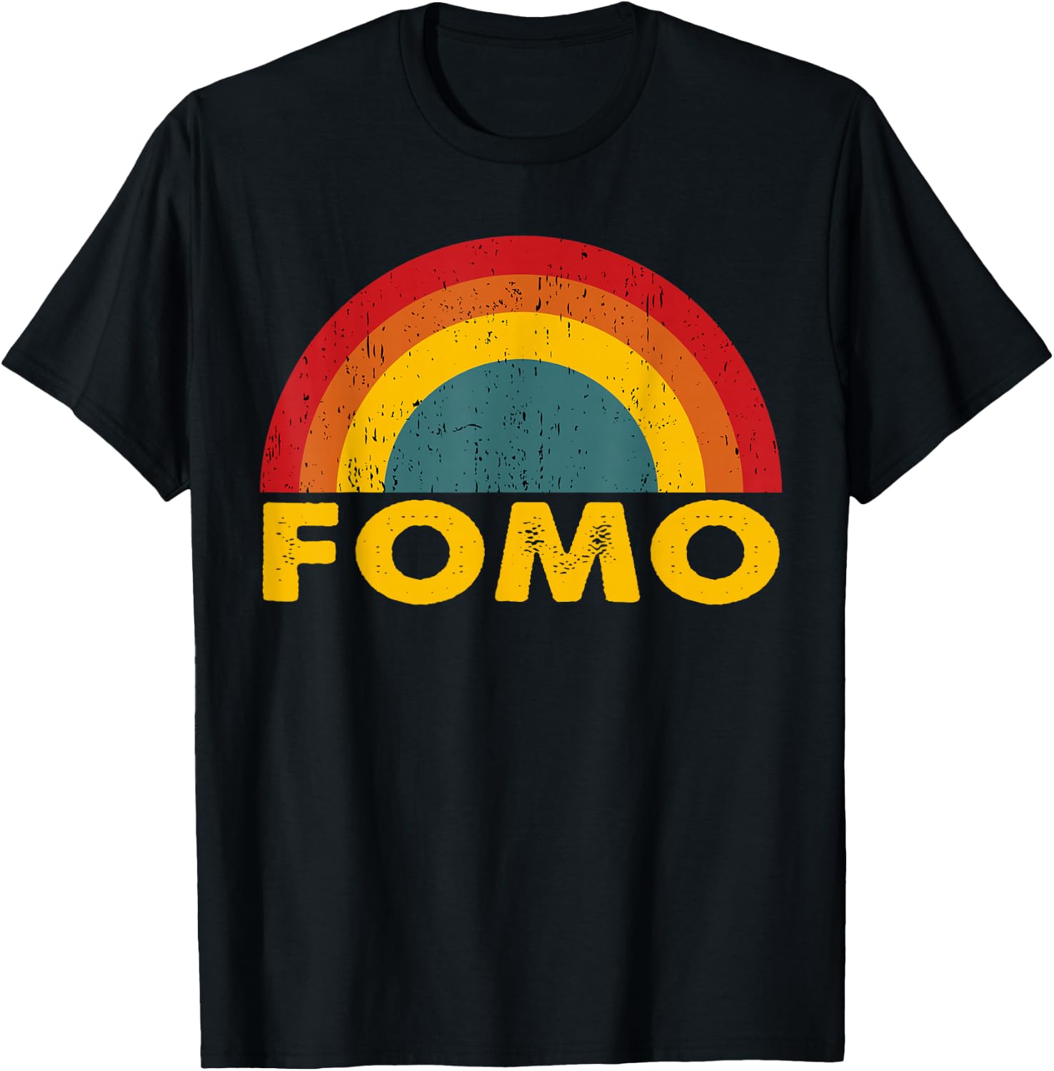 FOMO Vintage Rainbow T-Shirt - T-Shirt | Black