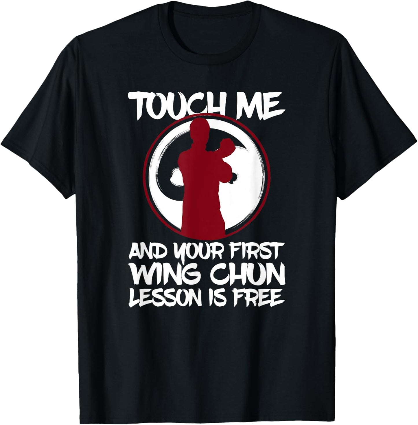 Wing Chun I Yin Yang Wooden Dummy Butterfly Swords Kung Fu T-Shirt - T-Shirt | Black