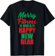 Merry Fitness And A Happy New Rear Funny Christmas Workout T-Shirt - T-Shirt | Black