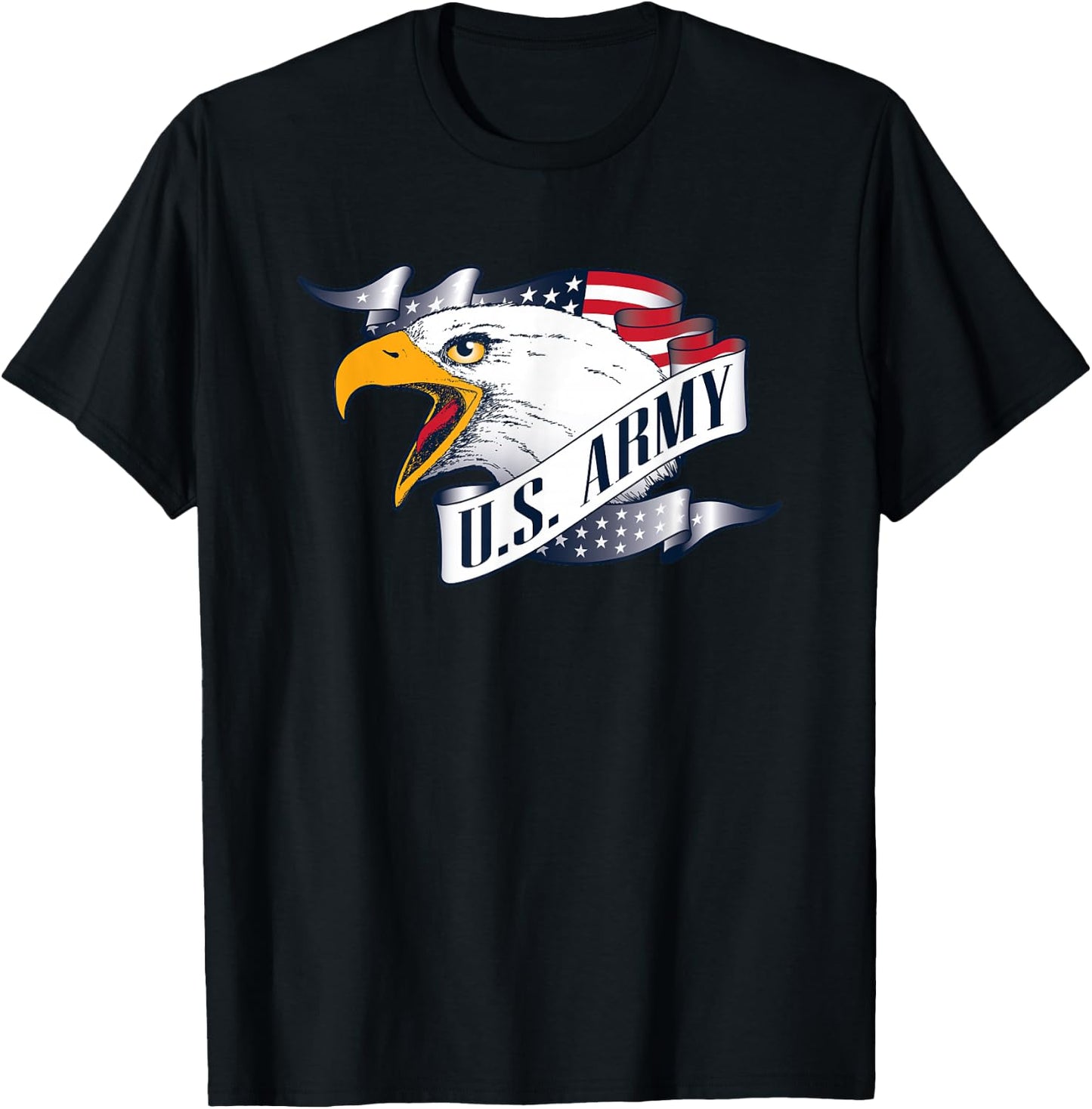 Military Army United States Eagle Green Officially Licensed T-Shirt - T-Shirt | Black