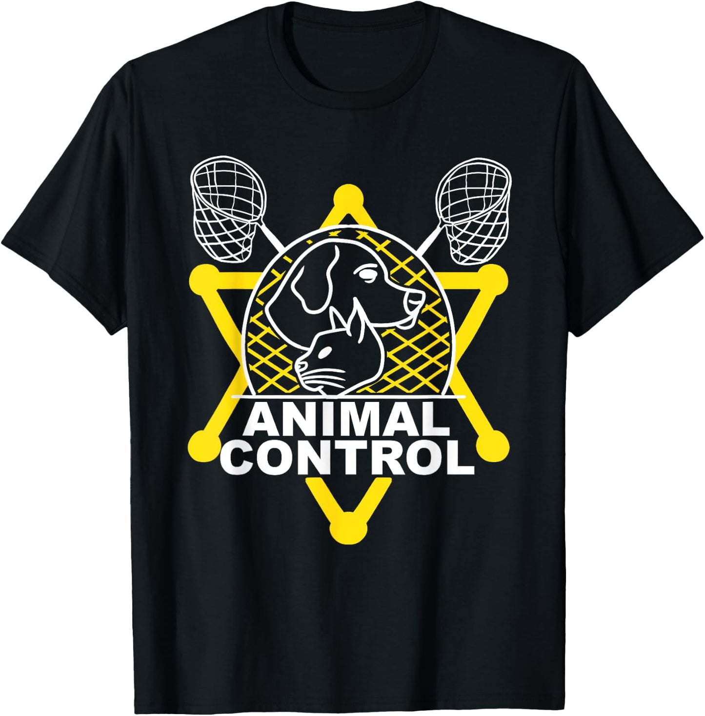 Animal Control Officer Catcher Cats Dogs Funny T-Shirt - T-Shirt | Black