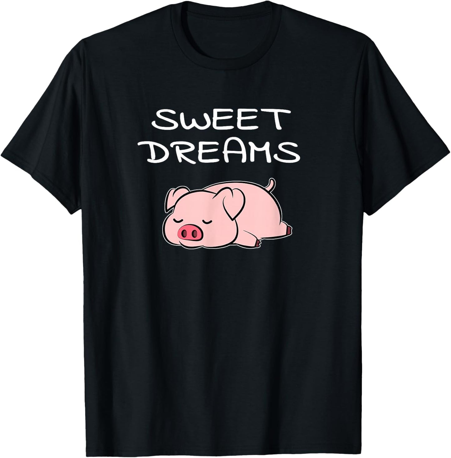Pig Sweet Dreams Pajama for Bedtime T-Shirt - T-Shirt | Black