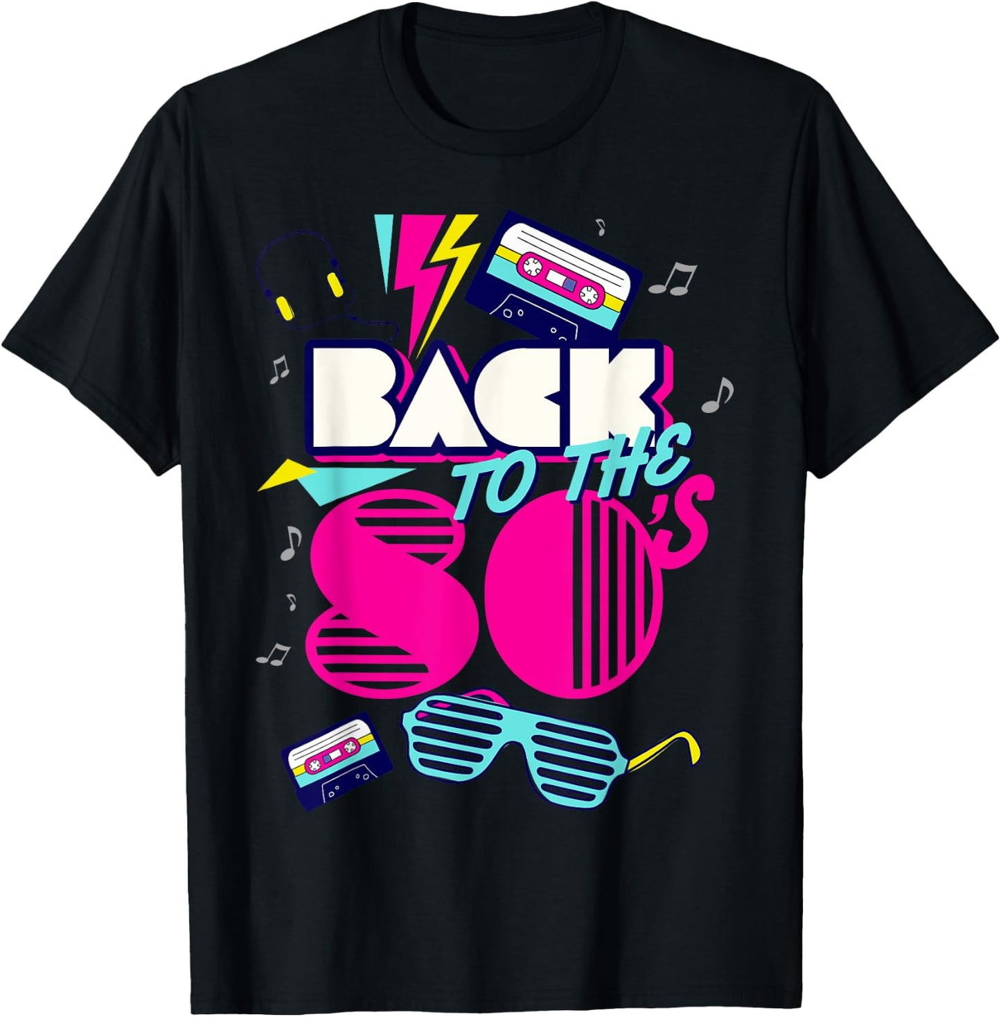 Back To 80's Vintage Retro I Love 80's Graphic Design T-Shirt - T-Shirt | Black