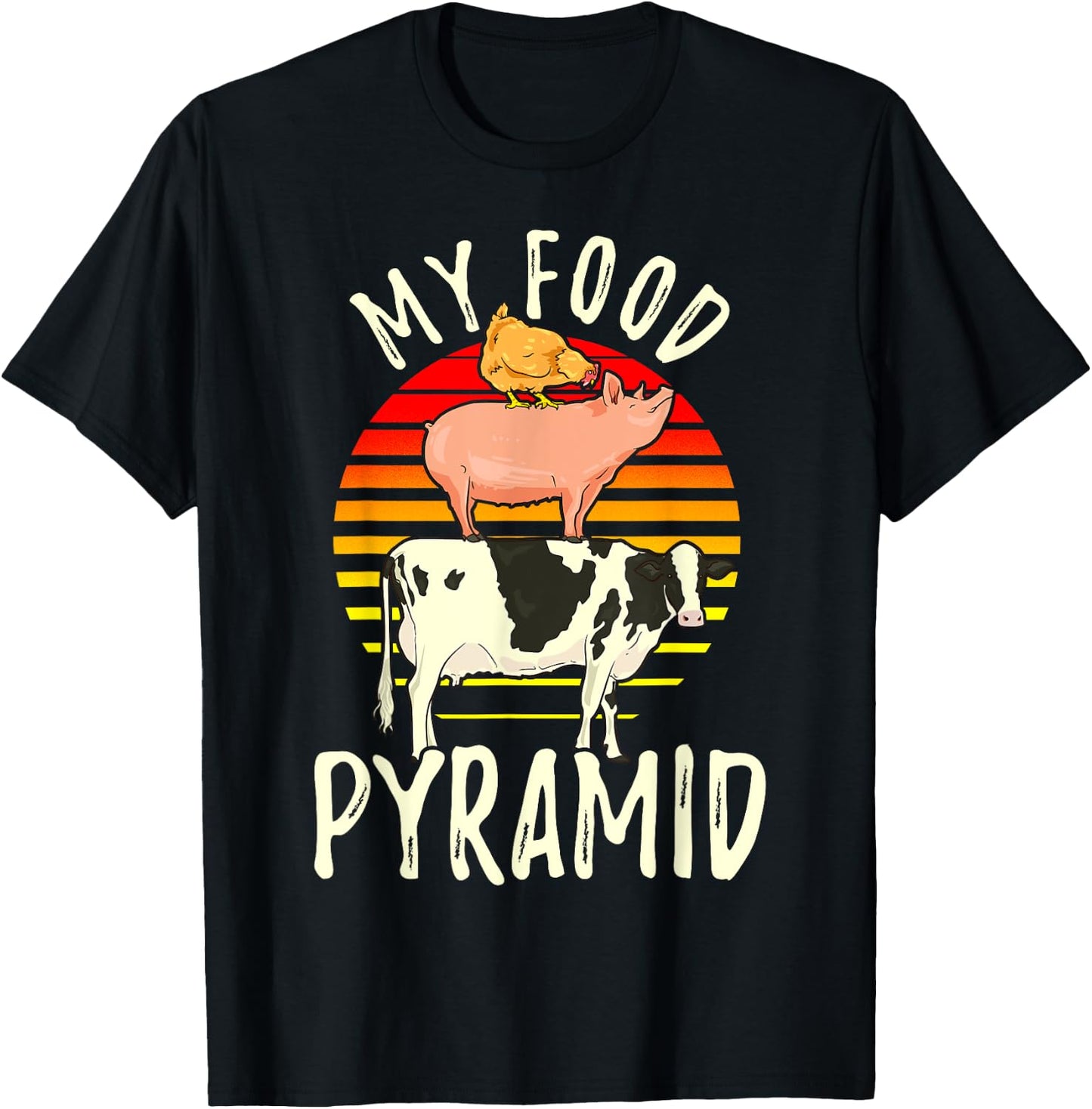 My Food Pyramid Meat Eater Carnivore Diet Food Nutrition Fun T-Shirt - T-Shirt | Black