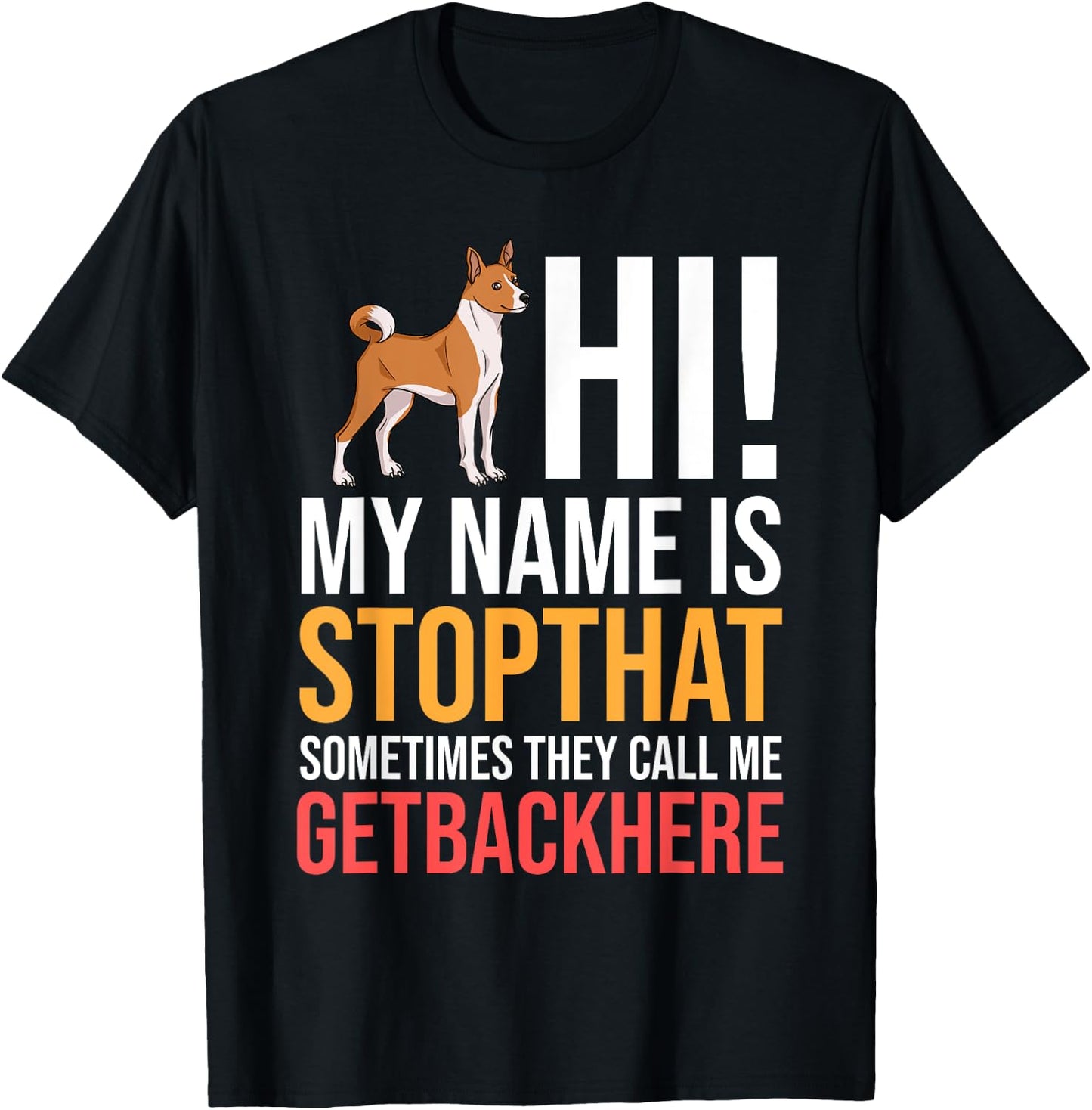 Basenji Dog Puppies Owner Lover Men Women Girls Kids T-Shirt - T-Shirt | Black