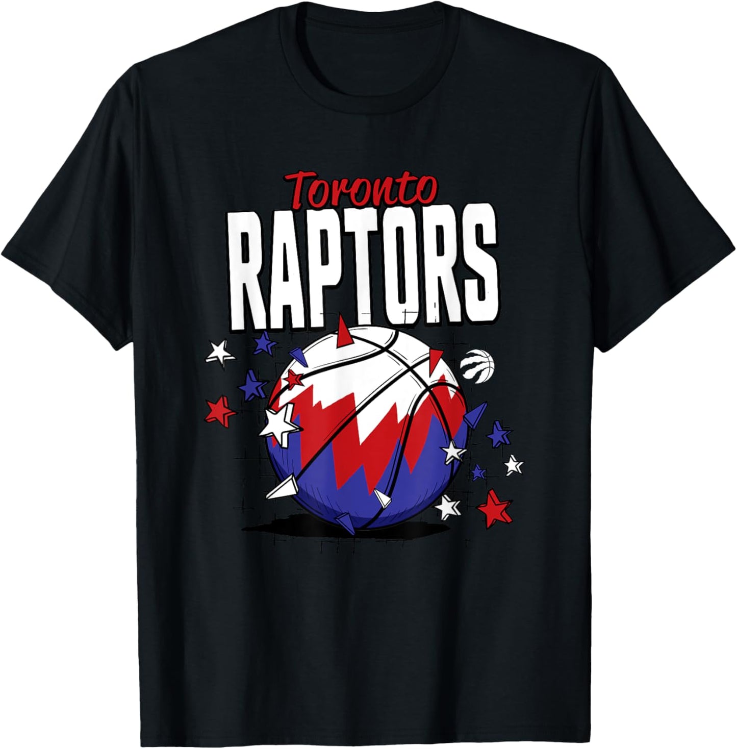 NBA Toronto Raptors Basketball Doodle Stars T-Shirt - T-Shirt | Black