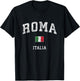 Roma Italia Rome Italy Vintage Athletic Sports Design T-Shirt - T-Shirt | Black