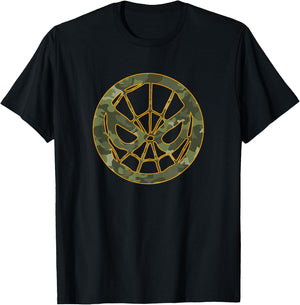 Marvel Spider-Man Camouflage Logo T-Shirt - T-Shirt | Black