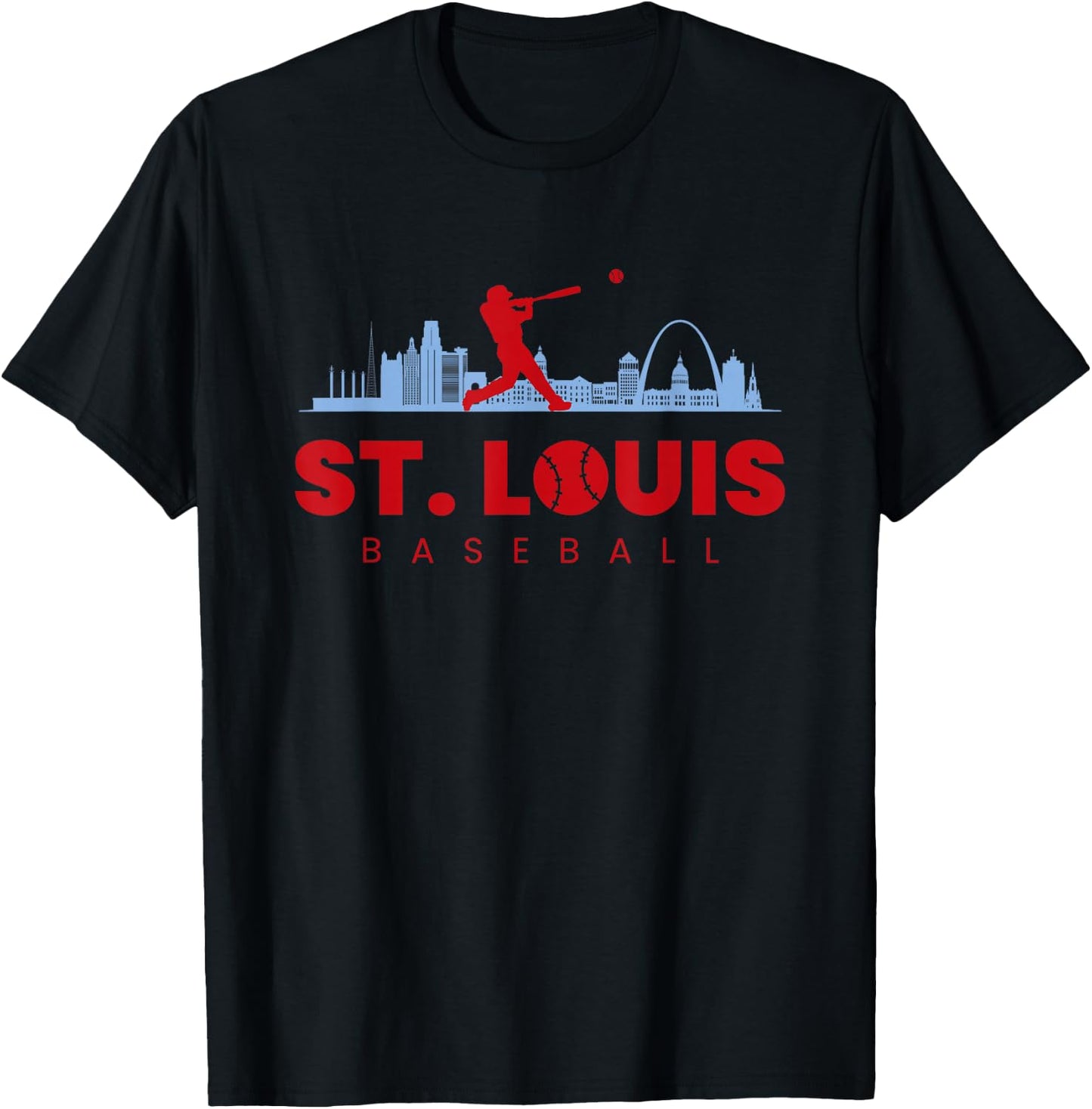 St Louis Baseball Vintage Minimalist Retro Baseball Lover T-Shirt - T-Shirt | Black
