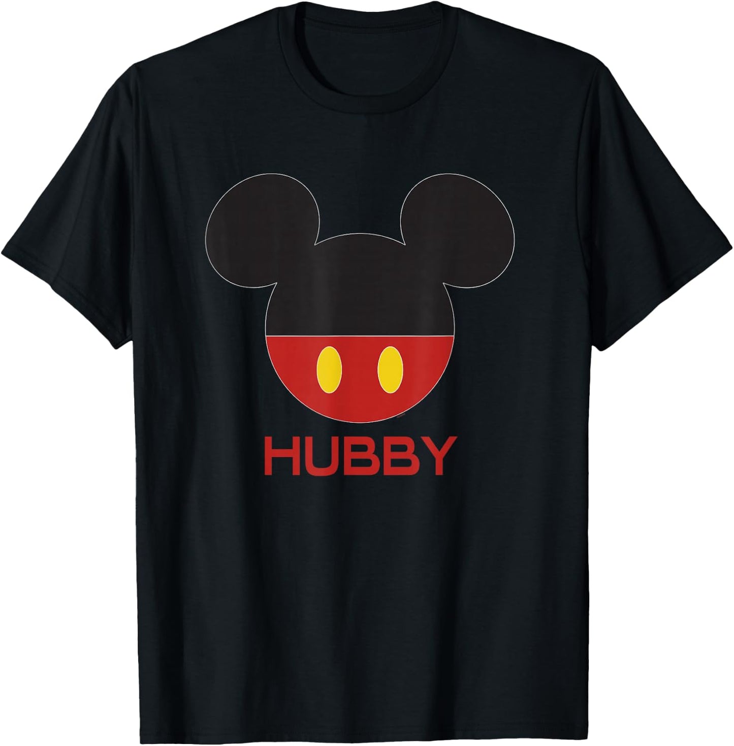 Disney Mickey Mouse Red Shorts Icon Hubby Husband Family T-Shirt - T-Shirt | Black