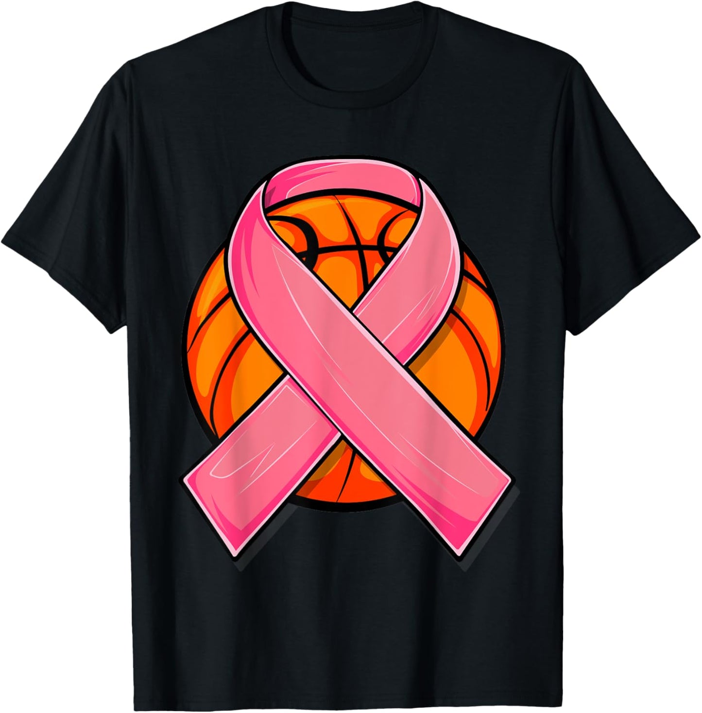Breast Cancer Basketball, Pink Ribbon Basketball Kids T-Shirt - T-Shirt | Black