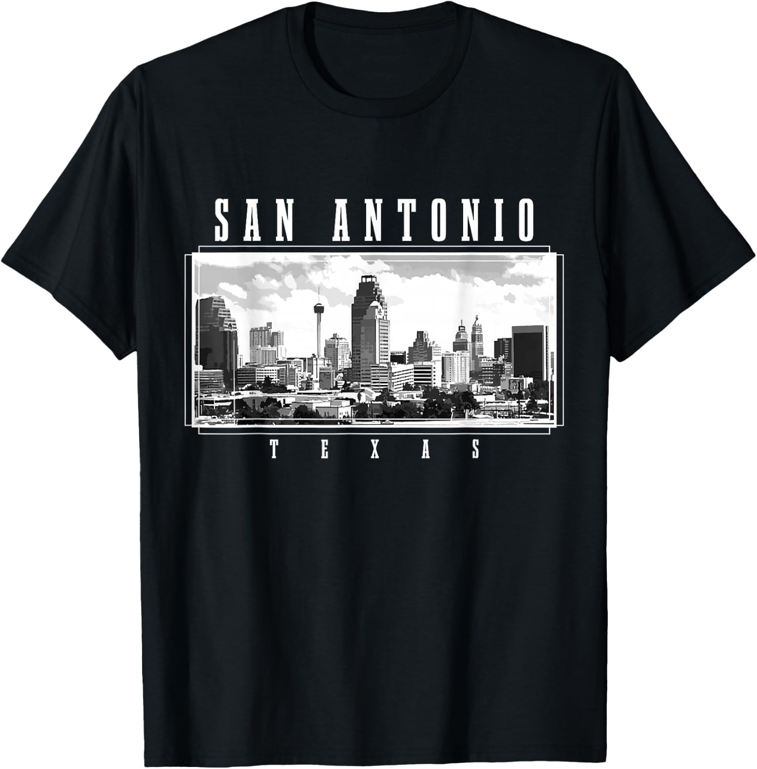 San Antonio Skyline Texas Pride Vintage San Antonio T-Shirt - T-Shirt | Black