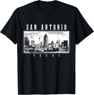 San Antonio Skyline Texas Pride Vintage San Antonio T-Shirt - T-Shirt | Black