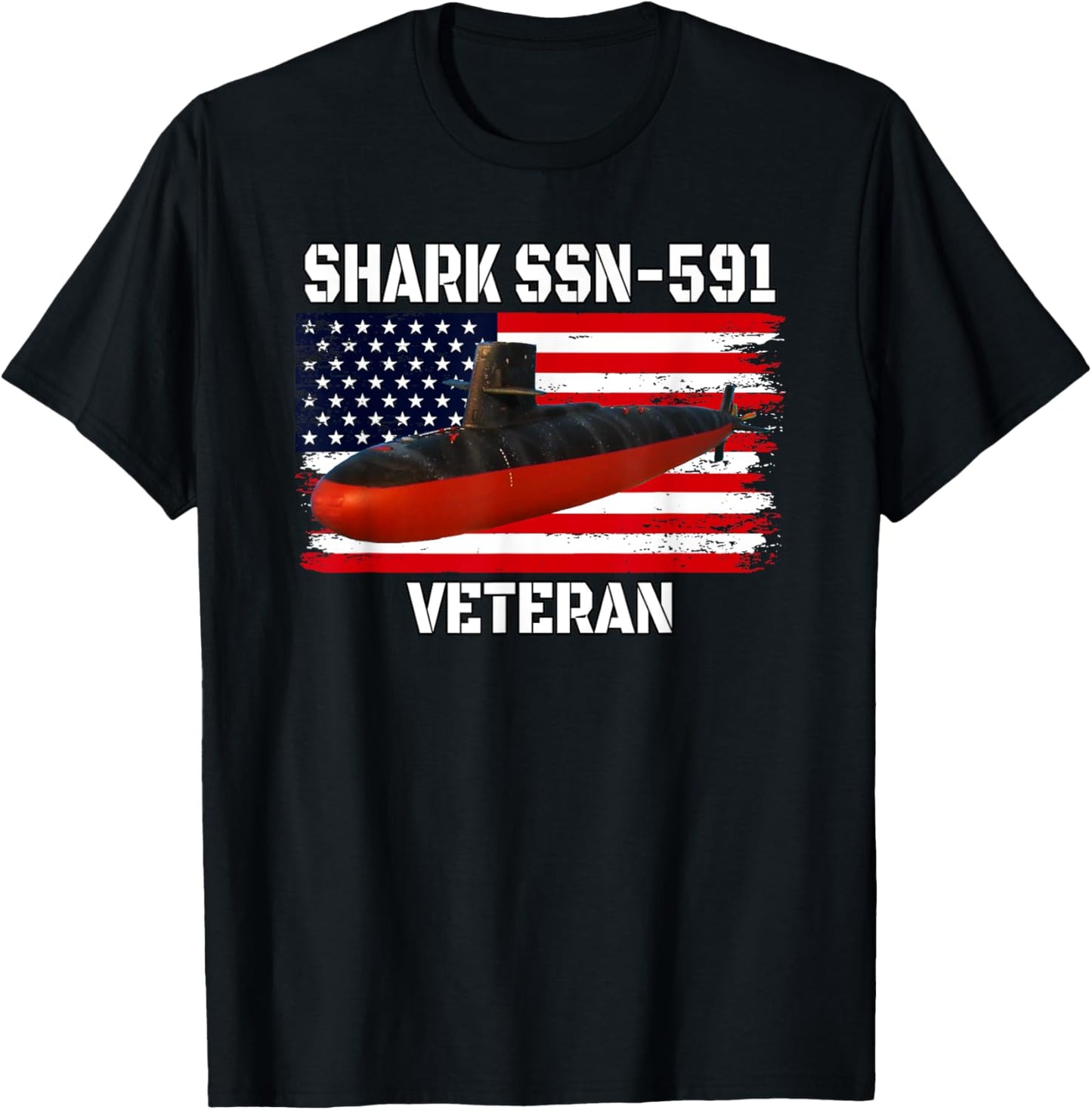 Submarine USS Shark SSN-591 Veteran Grandfather Dad Son T-Shirt - T-Shirt | Black