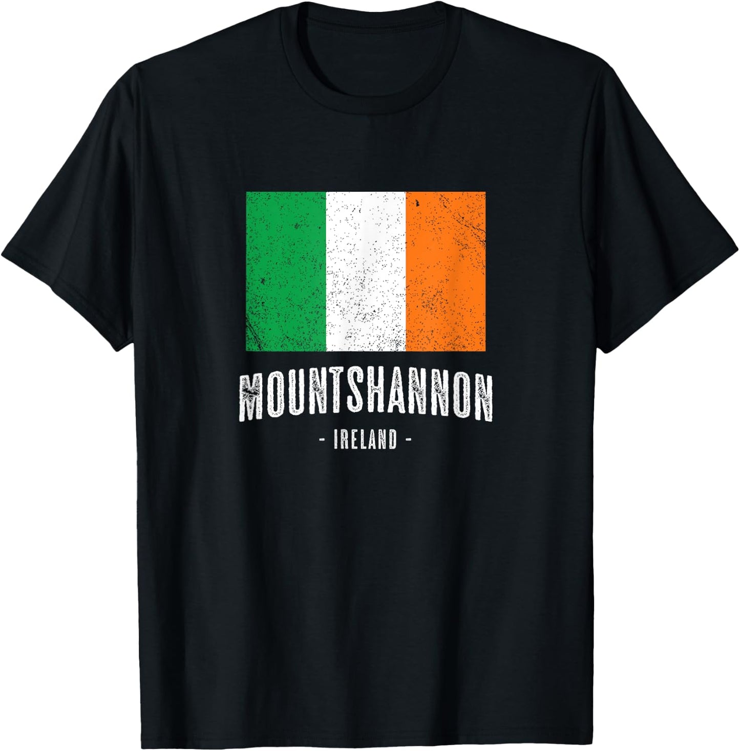 City of MOUNTSHANNON Ireland | Men Women Kids - Irish Flag T-Shirt - T-Shirt | Black
