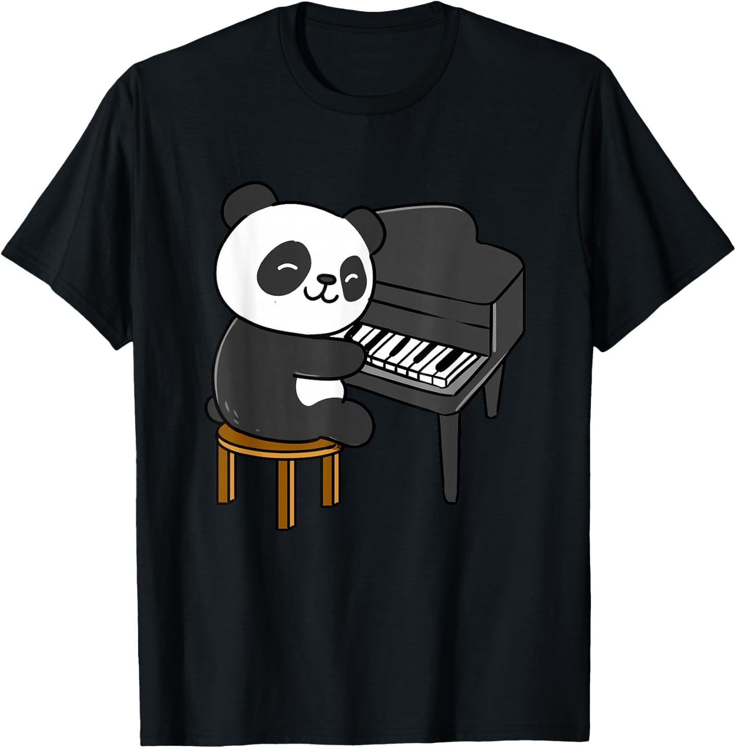 Panda Playing Piano T-Shirt - T-Shirt | Black