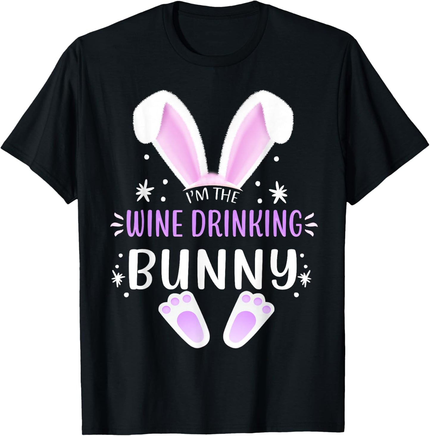 I'm The Wine Drinking Bunny Easter Day Family Matching Style T-Shirt - T-Shirt | Black