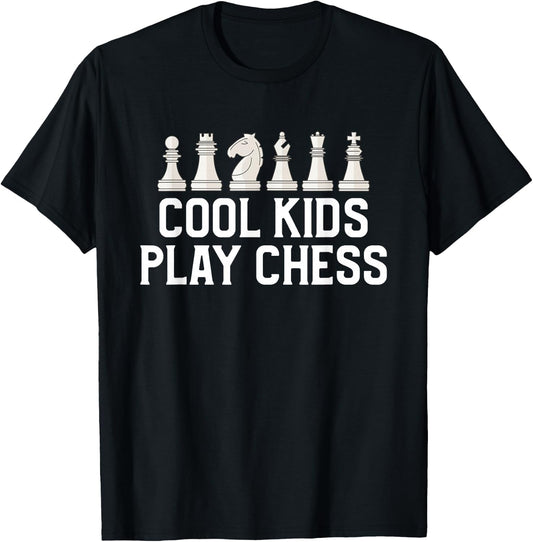 Cool Kids Play Chess T-Shirt - T-Shirt | Black