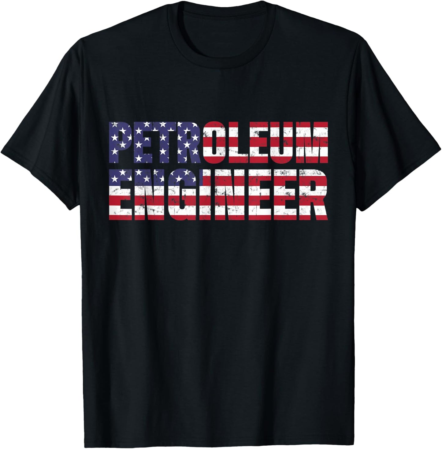 Petroleum Engineer American Oil Rig Gas Oilfield T-Shirt - T-Shirt | Black