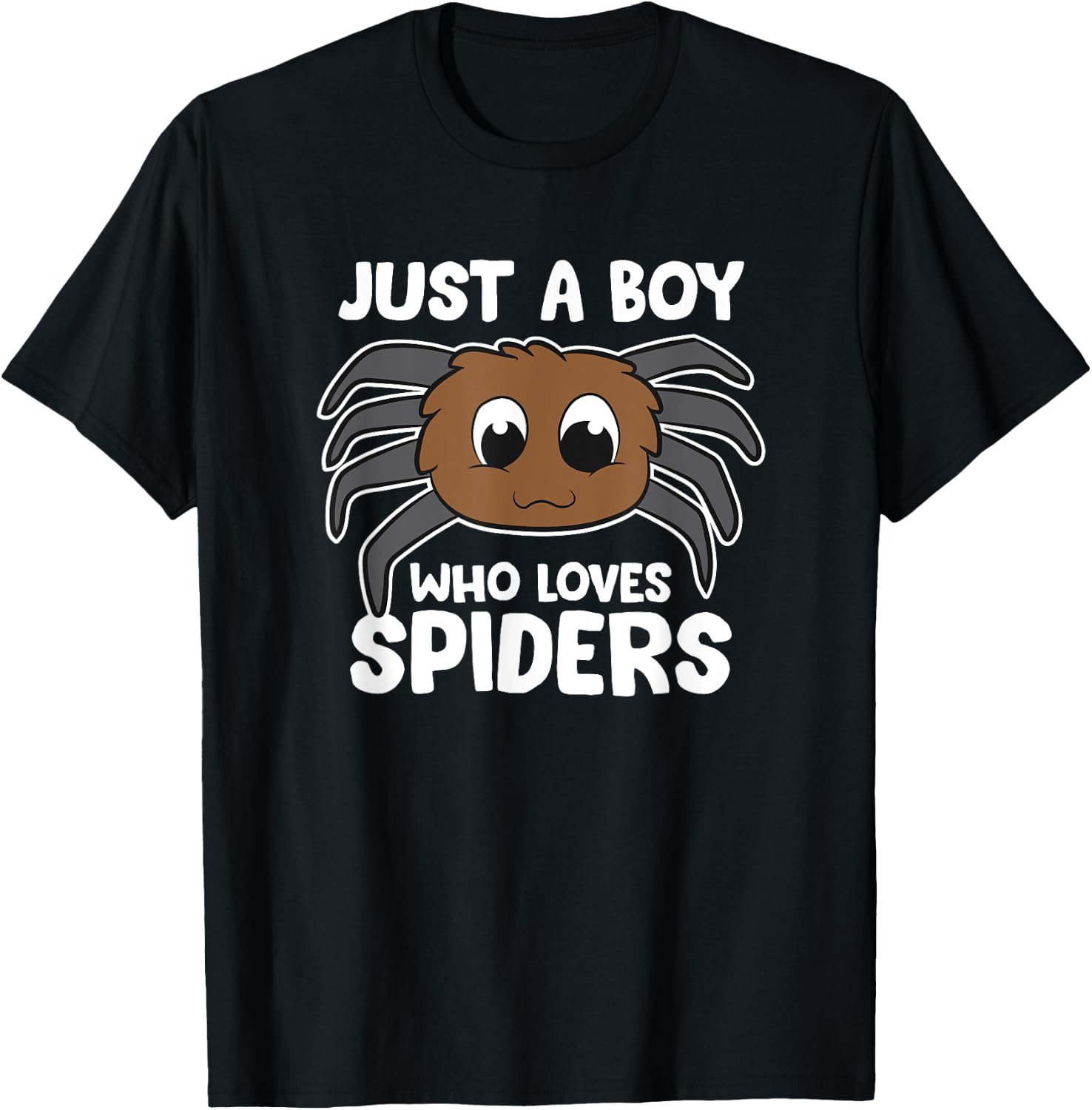 Just a Boy Who Loves Spiders T-Shirt - T-Shirt | Black