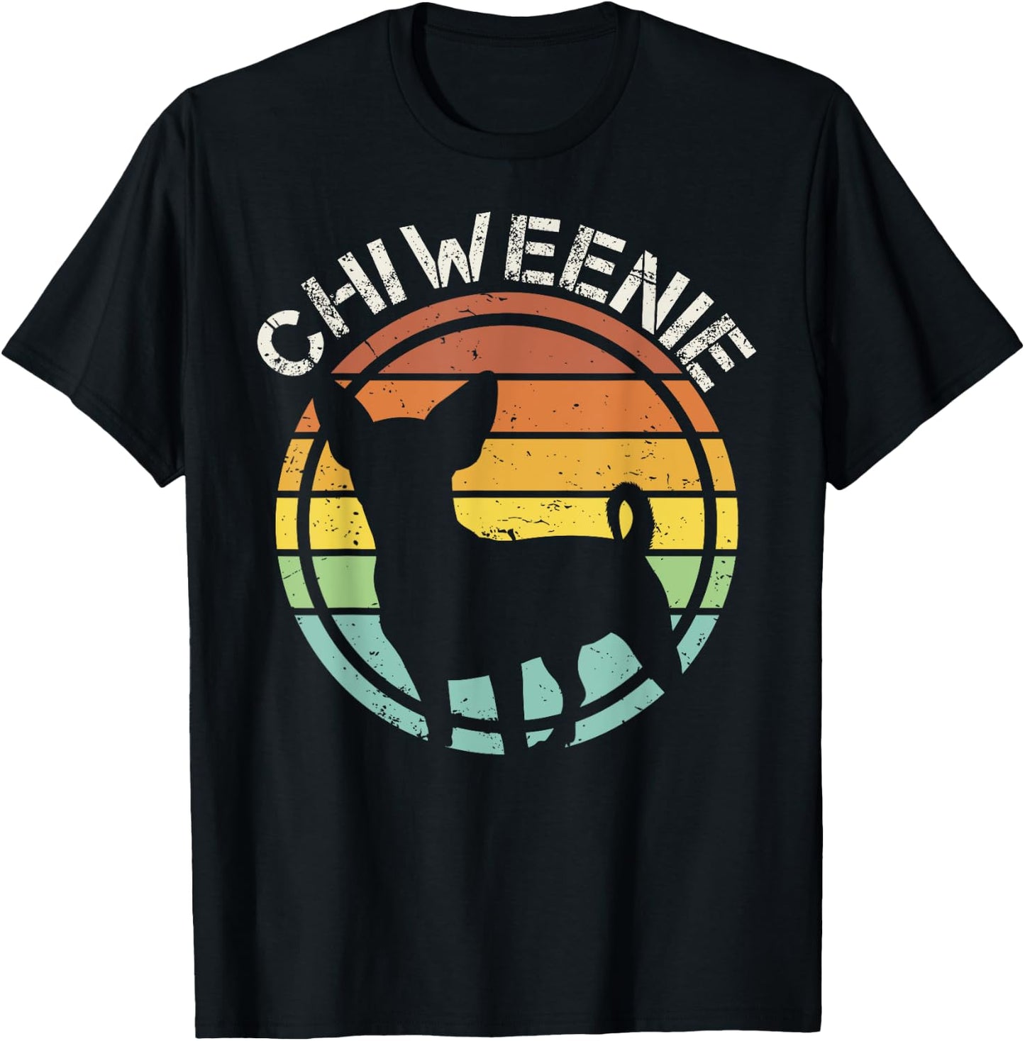 Cute Retro Chiweenie Silhouette Gift design for Chiweenies T-Shirt - T-Shirt | Black