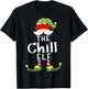 Chill Elf Group Christmas Funny Pajama Party T-Shirt - T-Shirt | Black