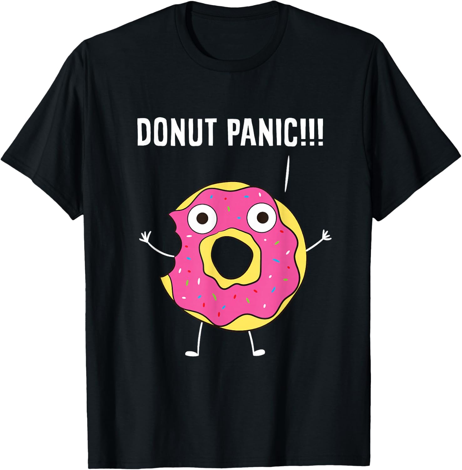 Donuts Funny Doughnut Panic Sweets Donuts T-Shirt - T-Shirt | Black
