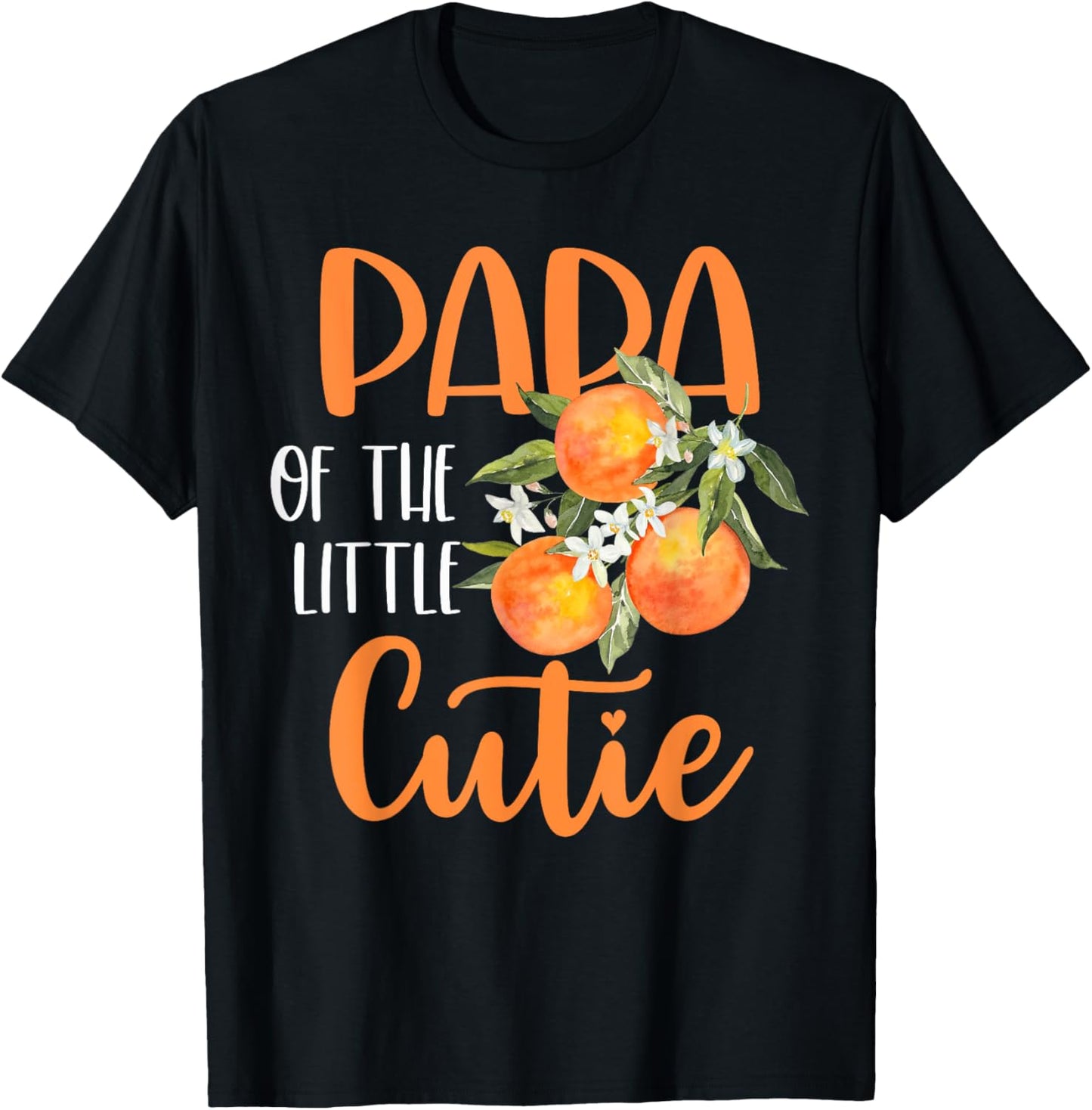 Papa Little Cutie Baby Shower Orange 1st Birthday Party T-Shirt - T-Shirt | Black