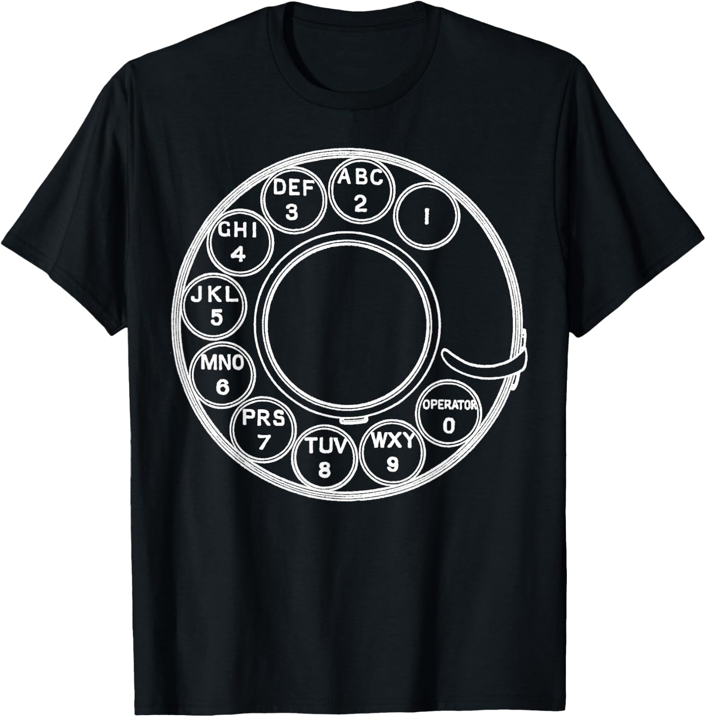 Nerdy Vintage Rotary Phone Dial Math Science Teacher White Men Women Girls Kids T-Shirt - T-Shirt | Black