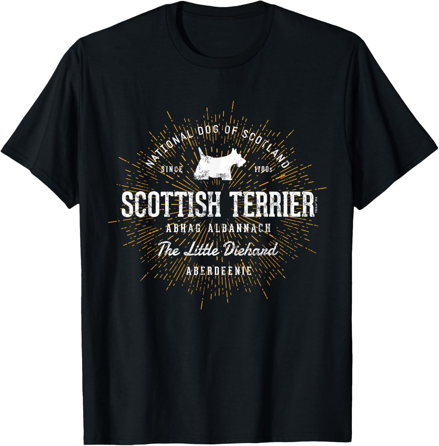 Vintage Scottie for Dog Lovers Scottish Terrier T-Shirt - T-Shirt | Black
