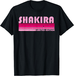SHAKIRA Name Personalized Retro Vintage 80s 90s Birthday T-Shirt - T-Shirt | Black