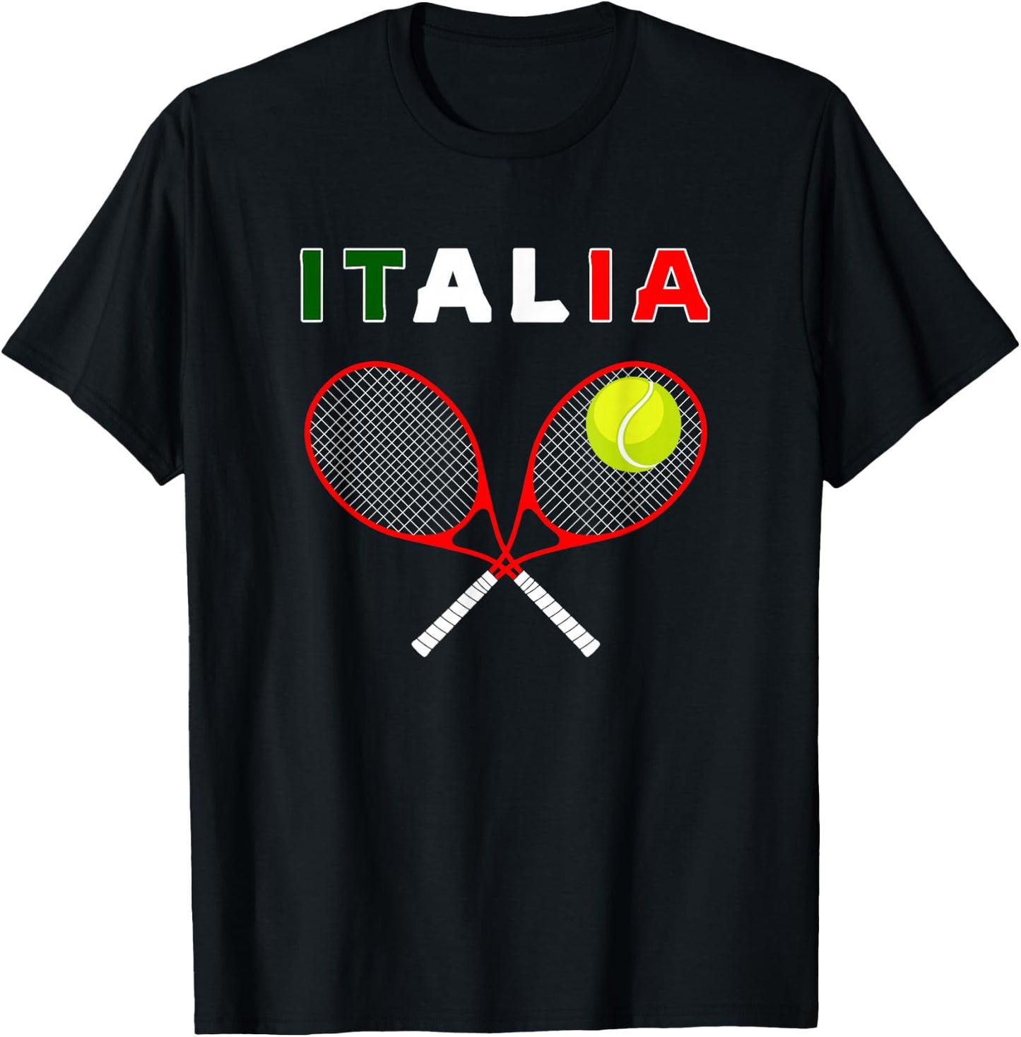 Italy Tennis Graphics / Country Italia Flag Pride T-Shirt - T-Shirt | Black