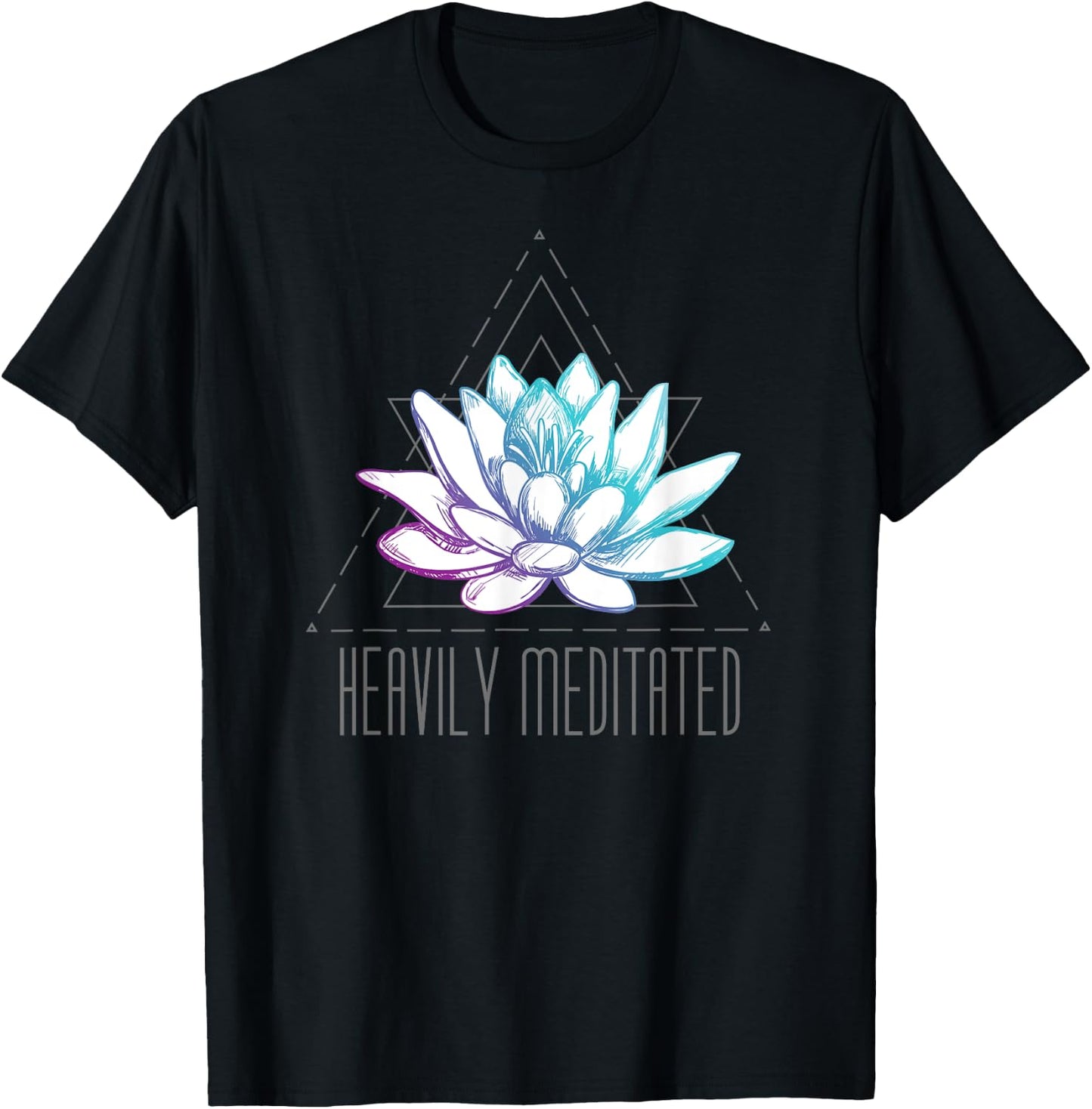 Heavily Meditated Lotus Minimalist Meditation Spiritual T-Shirt - T-Shirt | Black