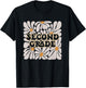 Retro Flower Power Squared Second 2nd Grade Back To School T-Shirt - T-Shirt | Black