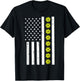 Pickle Ball US Flag Pickleball Patriotic Men Women Kids Boys T-Shirt - T-Shirt | Black