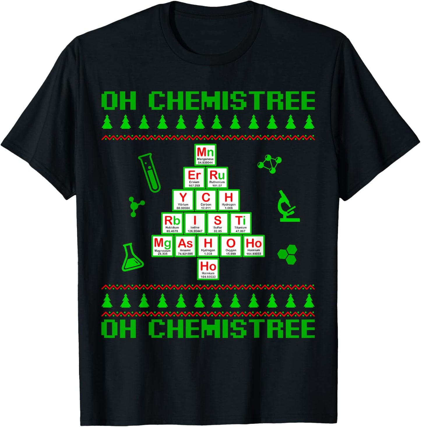 Science Christmas Oh Chemist Tree Chemistree Chemistry T-Shirt - T-Shirt | Black