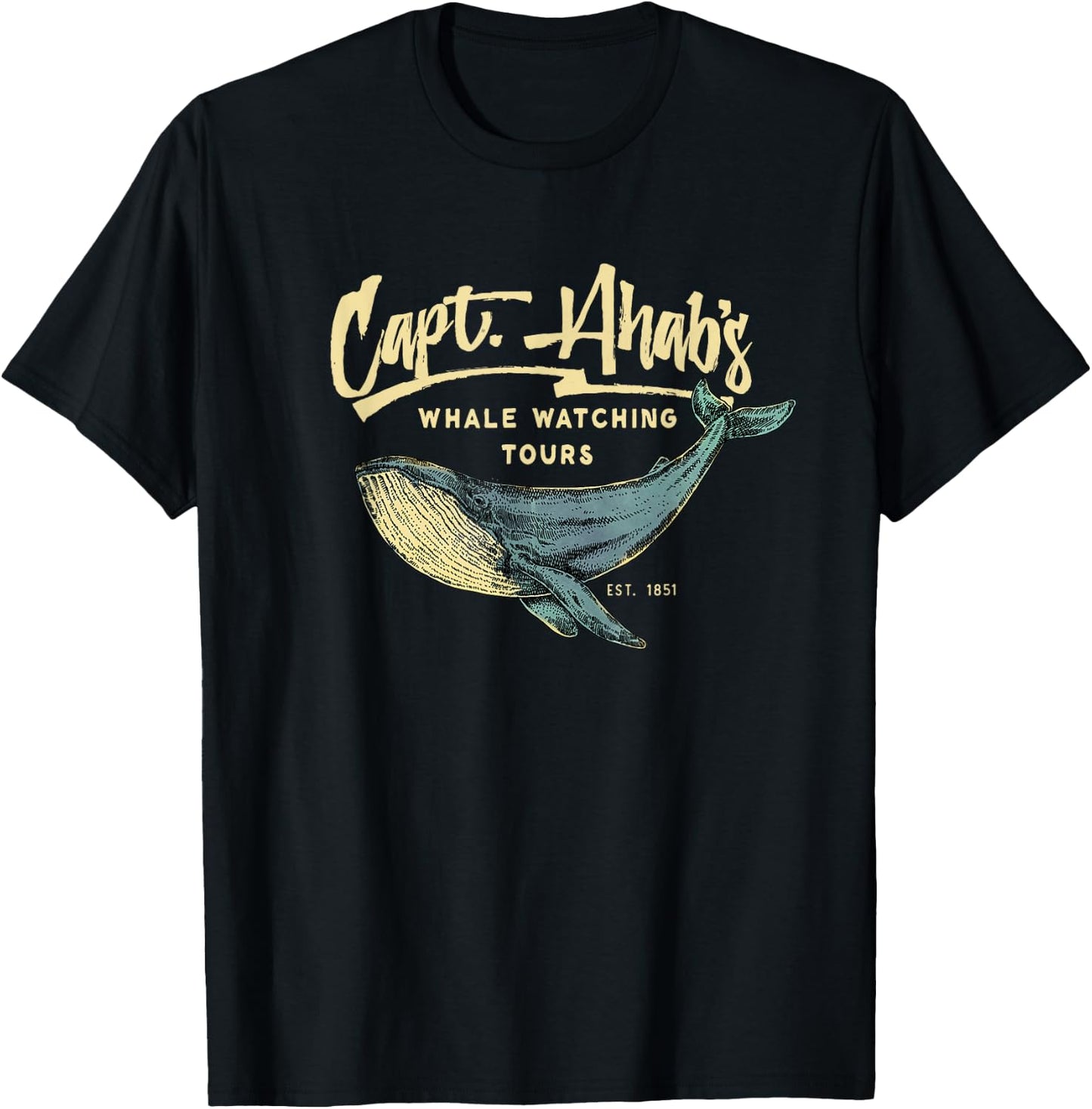 Moby Dick, Herman Melville whale literary gift T-Shirt - T-Shirt | Black
