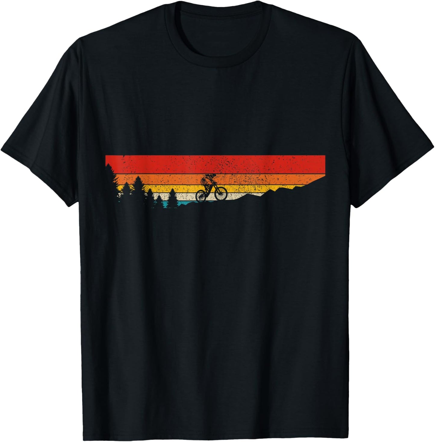 Mountain Bike Vintage MTB Downhill Mountain Biker T-Shirt - T-Shirt | Black