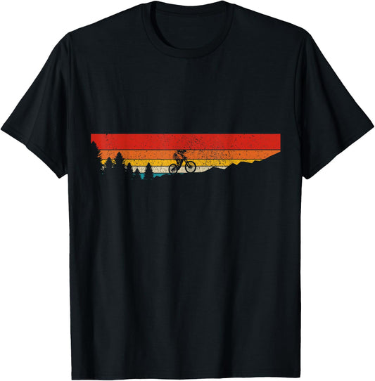 Mountain Bike Vintage MTB Downhill Mountain Biker T-Shirt - T-Shirt | Black