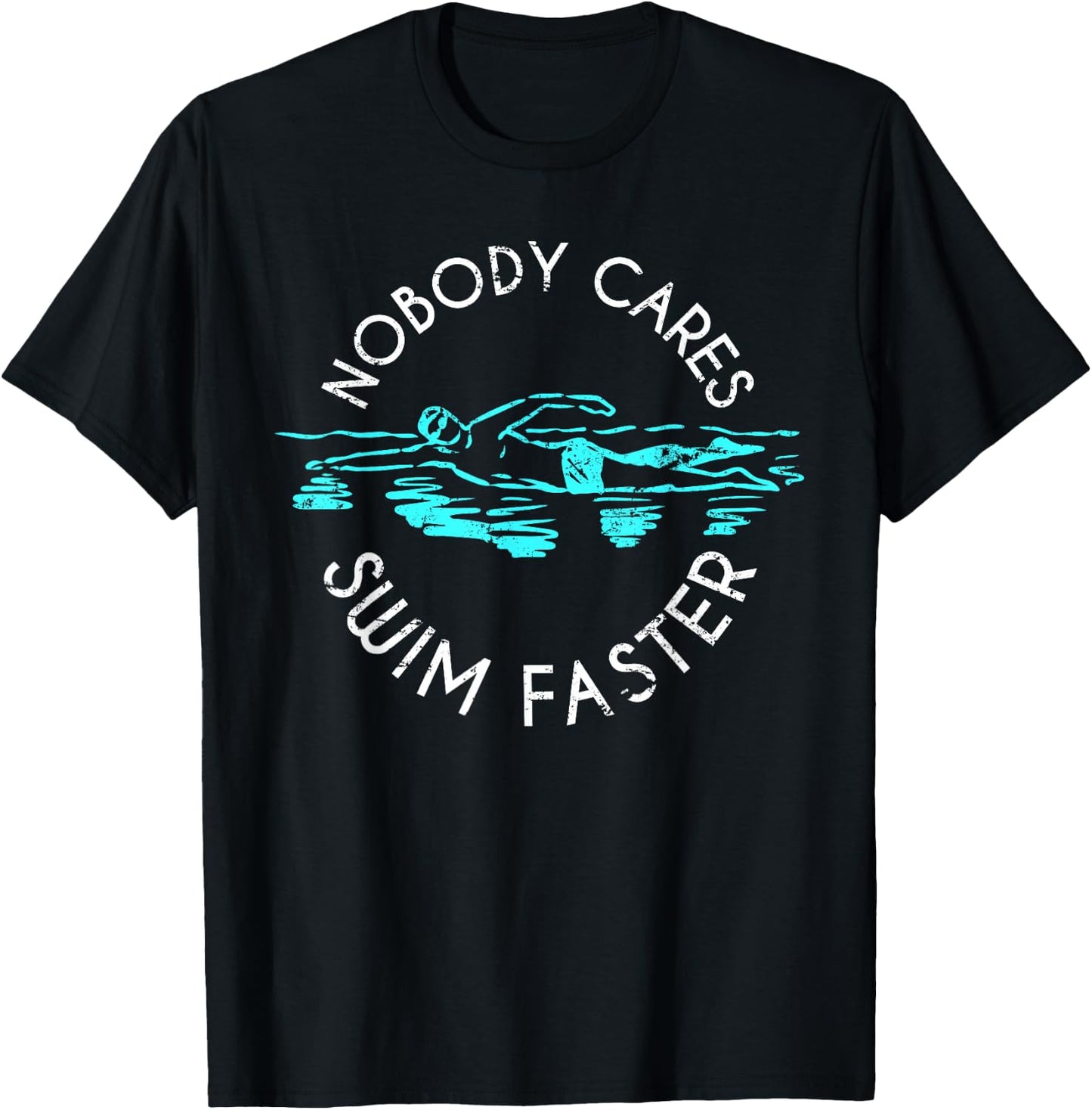 Interested in nobody swim faster fun swimming T-Shirt - T-Shirt | Black